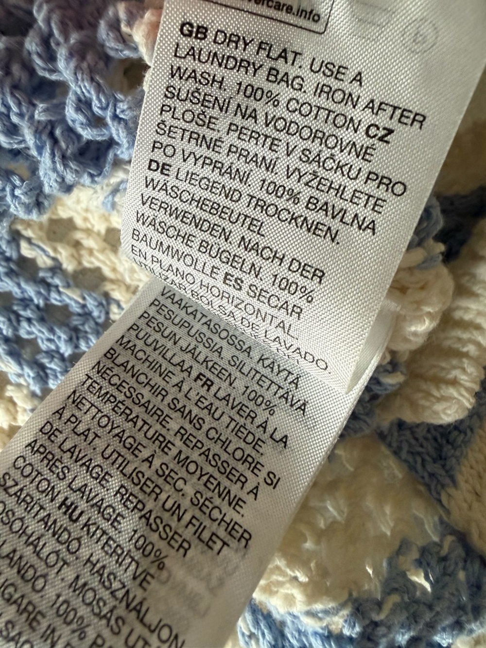 & Other Stories Cream and Light Blue Crochet Cardigan - Picture 5 of 5